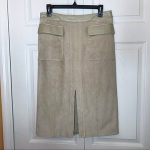 Anthropologie Faux Leather Suede Pencil Skirt